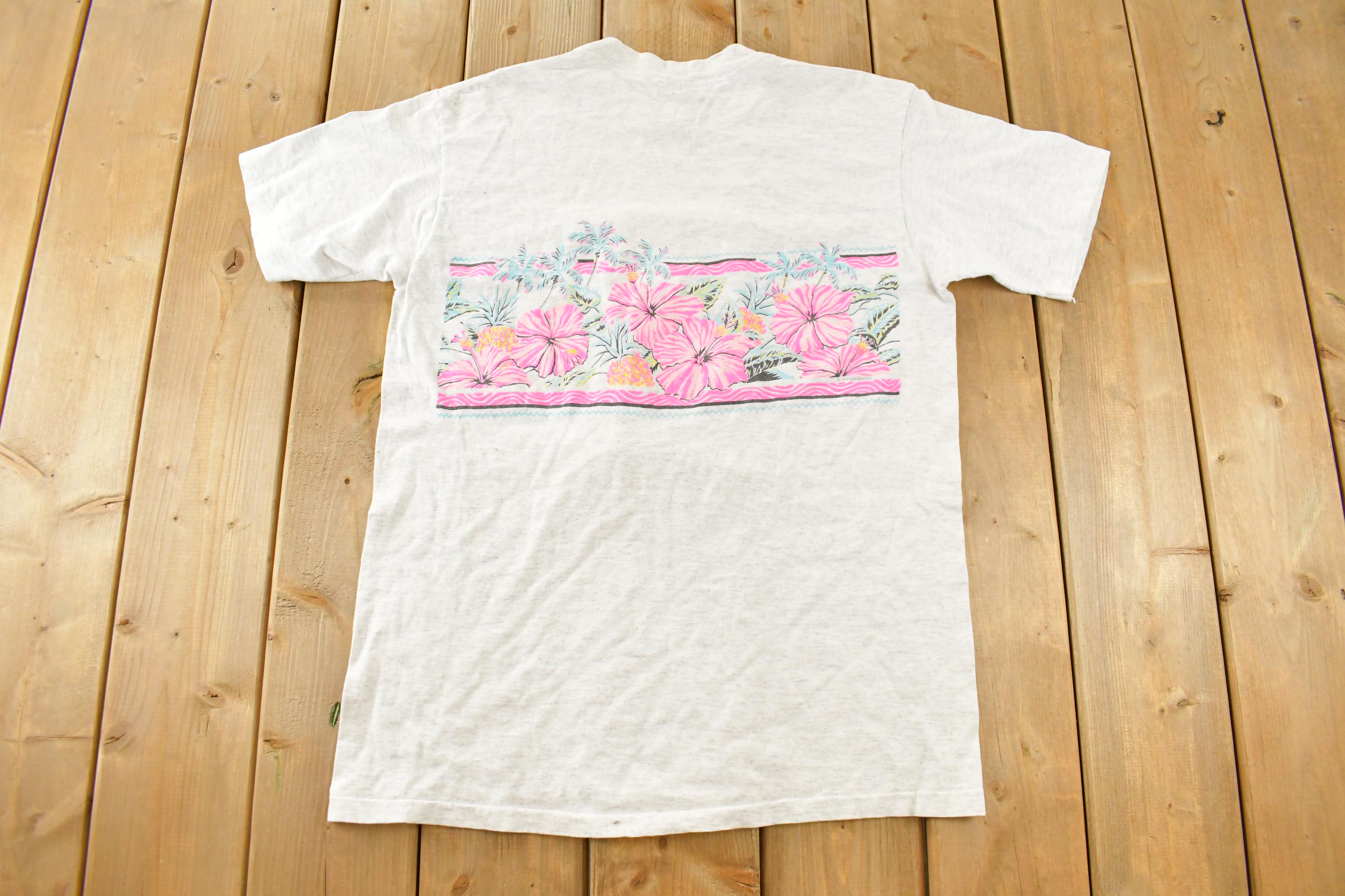 Vintage 1990s Cal State Fullerton Floral Single Stitch T-Shirt Men's Large