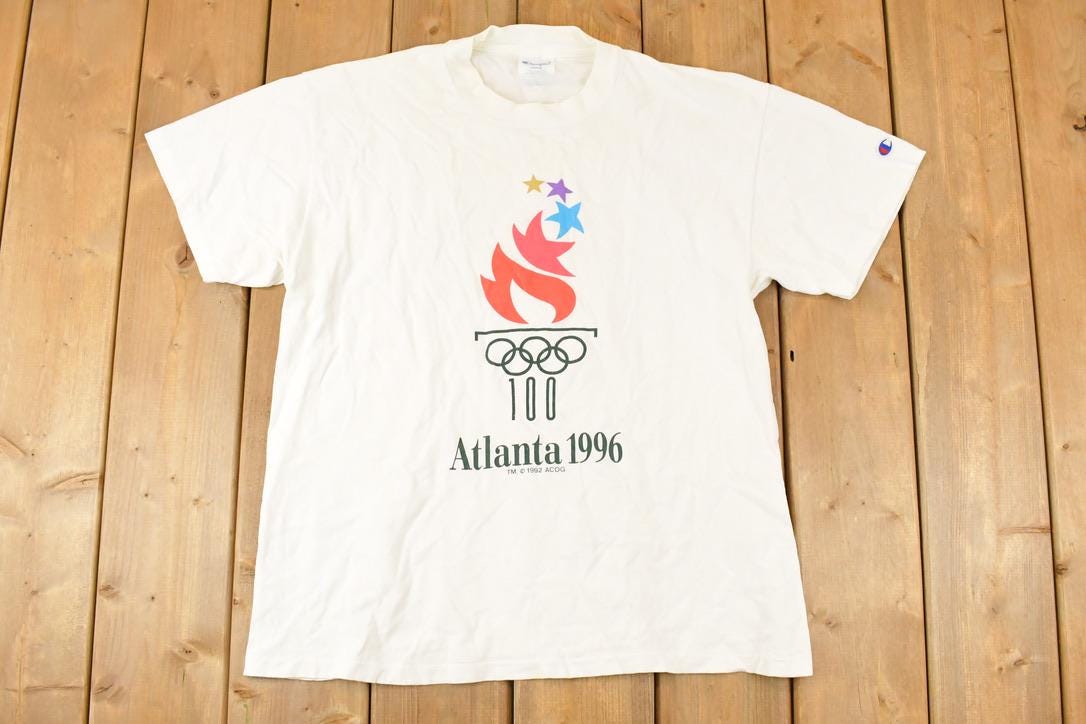 Vintage 1996 Champion Atlanta Olympics Collegiate T-Shirt Men's M