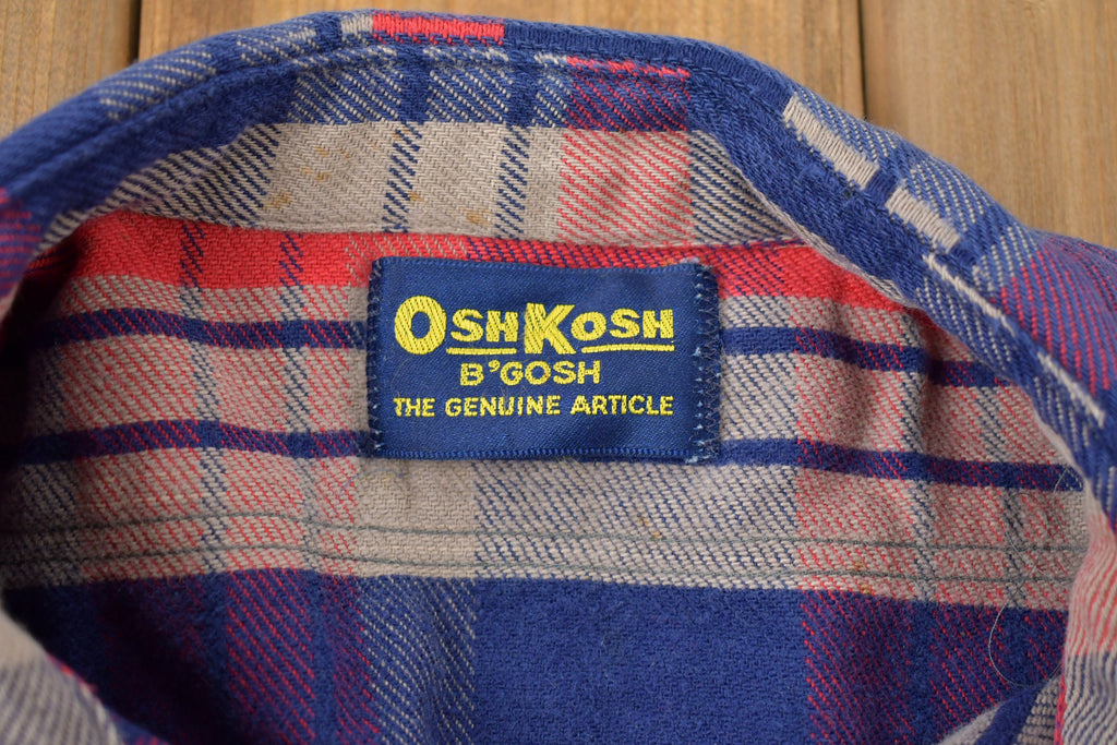 Vintage 1990s Plaid OshKosh B'Gosh Plaid Button Up Shirt