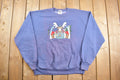 Vintage 1990s Cute Fishing Moose With Bird on Its Head Christmas Sweater