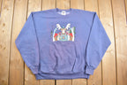 Vintage 1990s Cute Fishing Moose With Bird on Its Head Christmas Sweater