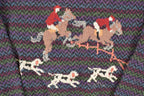 Vintage 1990s The Woolrich Women Jumping Horses Wool Knit Crewneck Sweater Women's L  90s Knitted Sweatshirt  Vintage Preppy Knits