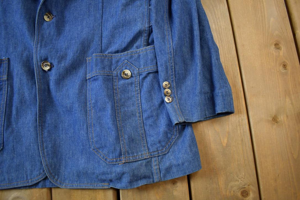 Vintage 1970s Lee Western Denim Blazer Made In USA - 44L