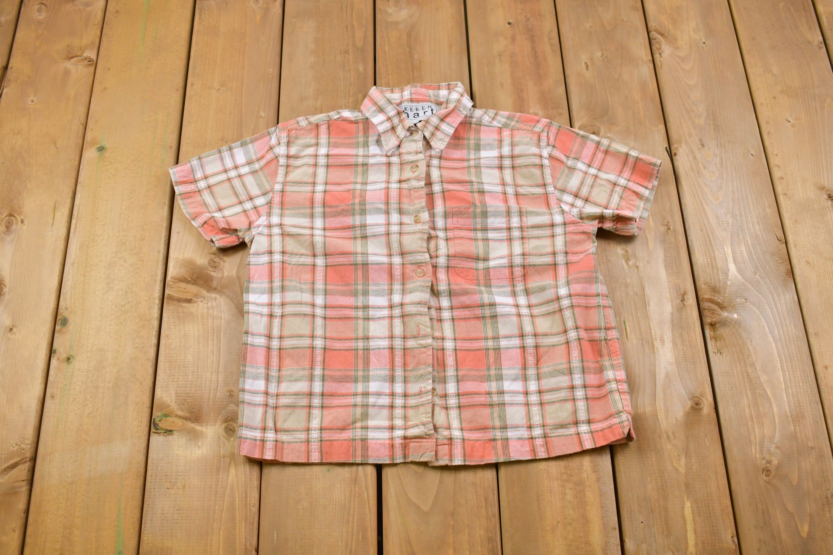 Vintage 1990s Children's Keren Hart Plaid Button Up Shirt