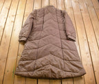 Vintage 1990s Brown Women's Full Length Puffer Jacket