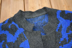 Vintage 1990s All Over Pattern Knitted Cardigan Sweater