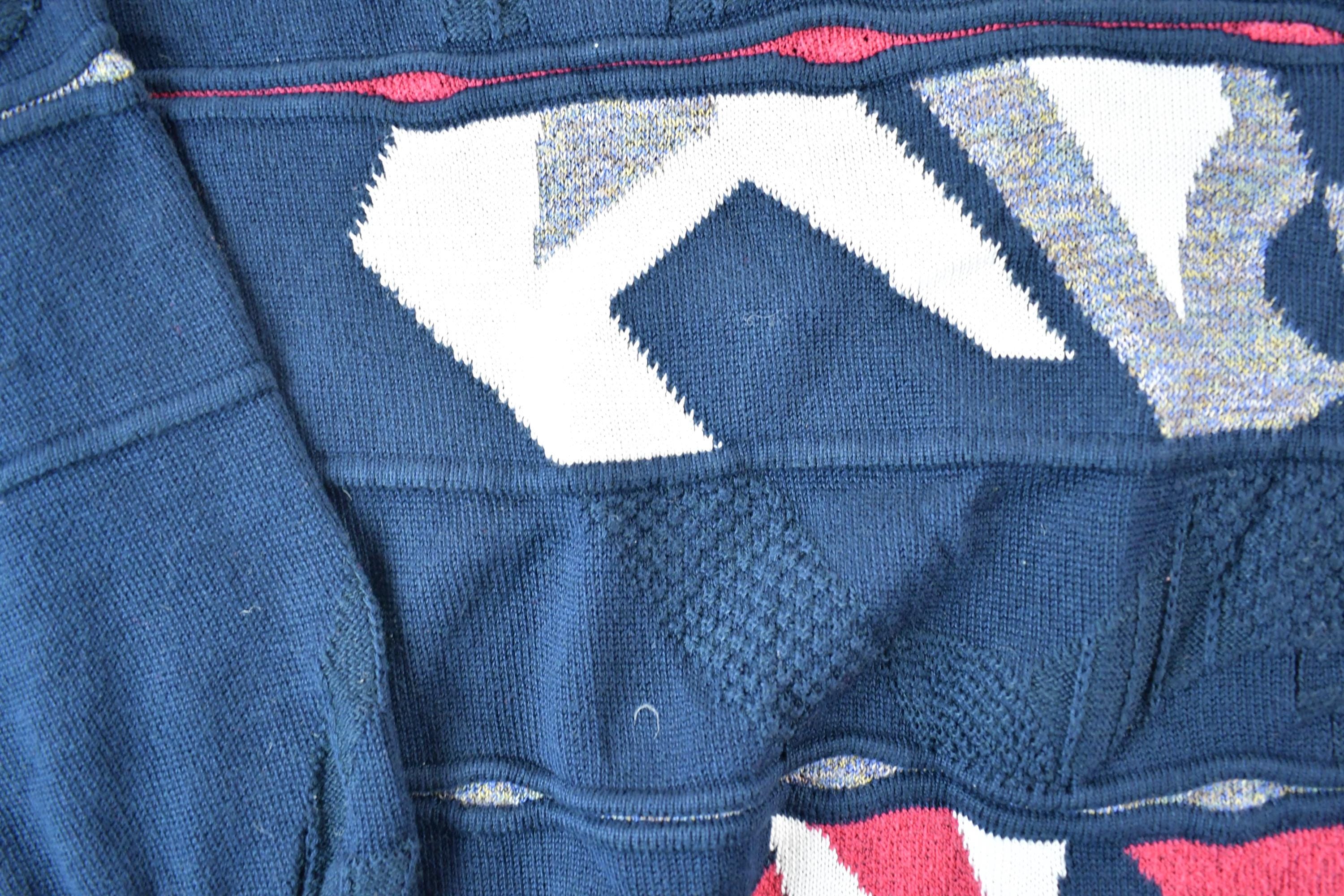 Vintage 1990s Vintorio Rochetti Knit Abstract Pattern Crewneck Sweater Mens XL