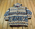Vintage 1990s New York Girl Hooded Field Jacket Abstract Wool