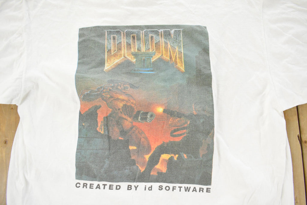 Vintage 1997 Doom II Hell On Earth PC Video Game Promo T-Shirt
