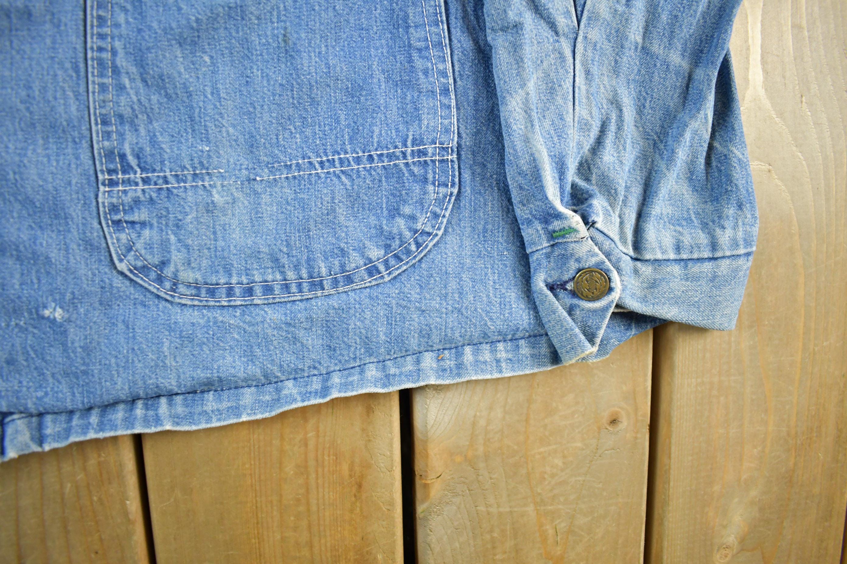 Vintage 1980s Key Imperial Denim Jean Chore Jacket Men's Large