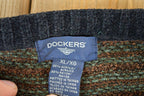 Vintage 1990s Dockers Knit Abstract Pattern Crewneck Sweater Made In 90s Crewneck