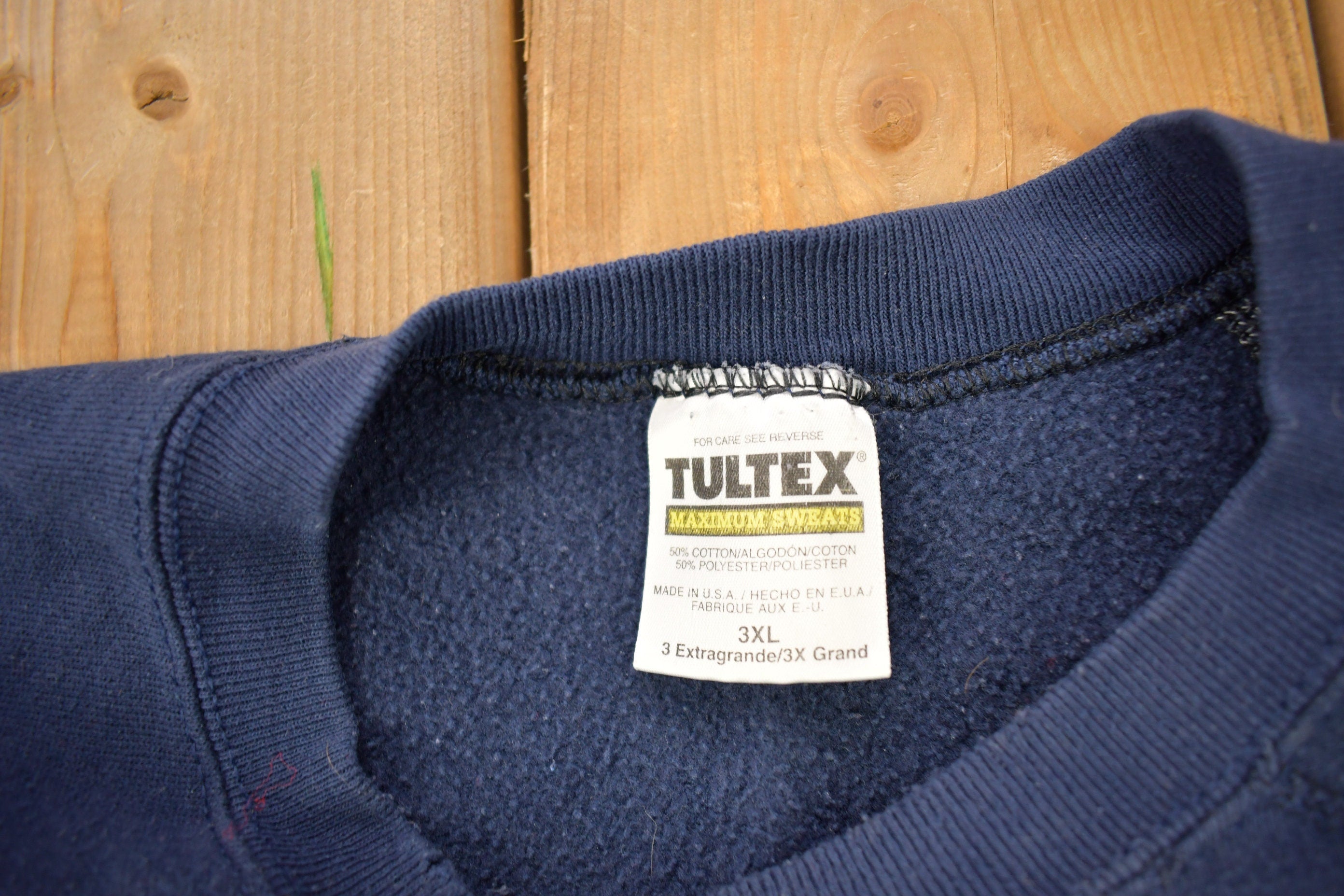 Vintage 1980s Tultex Blue Blank Raglan Crewneck Sweatshirt
