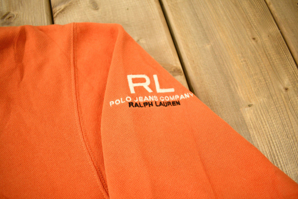 Vintage 1990s Polo Jeans Co Orange Crewneck Sweatshirt