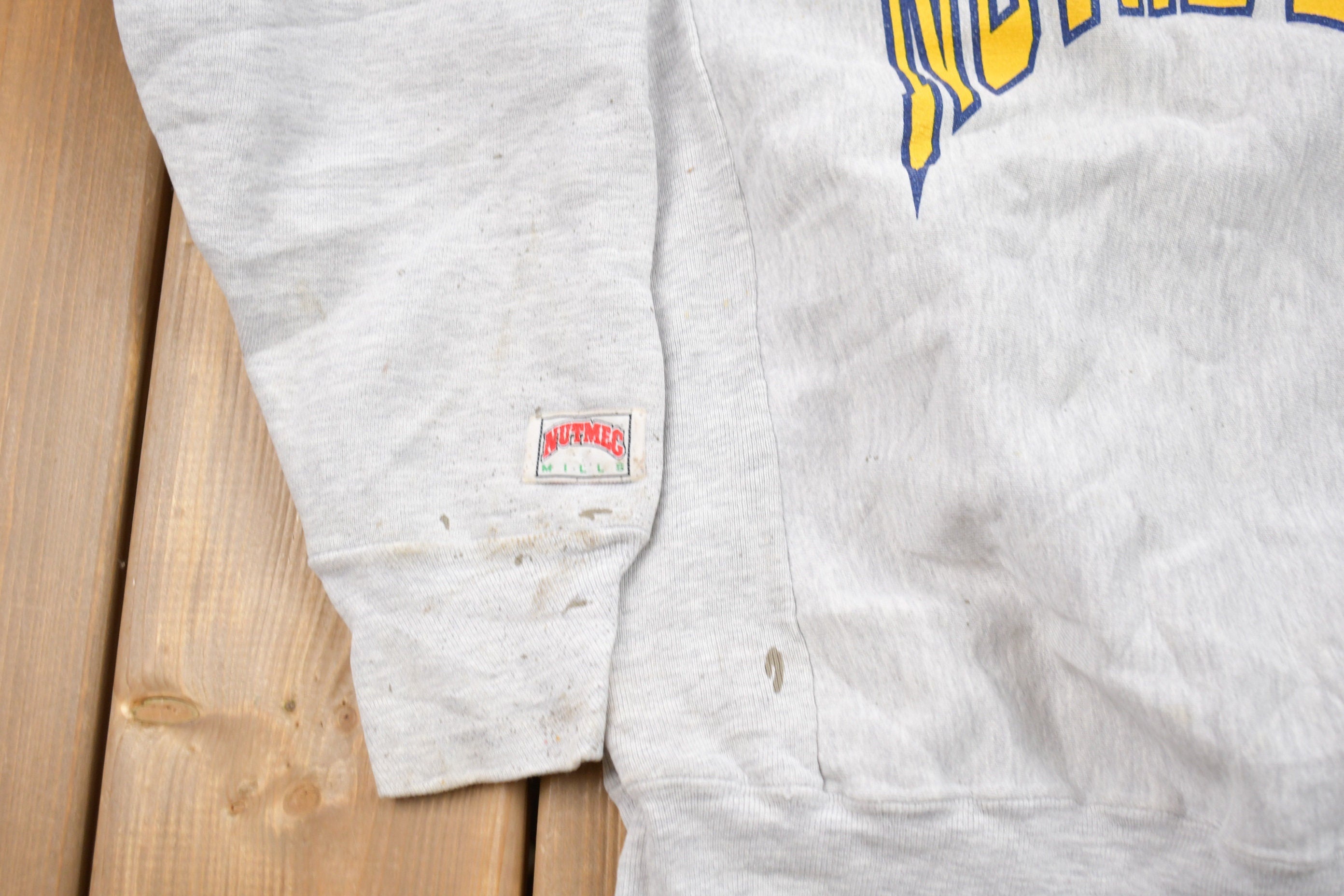 Vintage 1990s University of Notre Dame Fighting Irish Collegiate Crewneck  Nutmeg  NCAA Sweatshirt  Sportswear  Americana  Made In USA