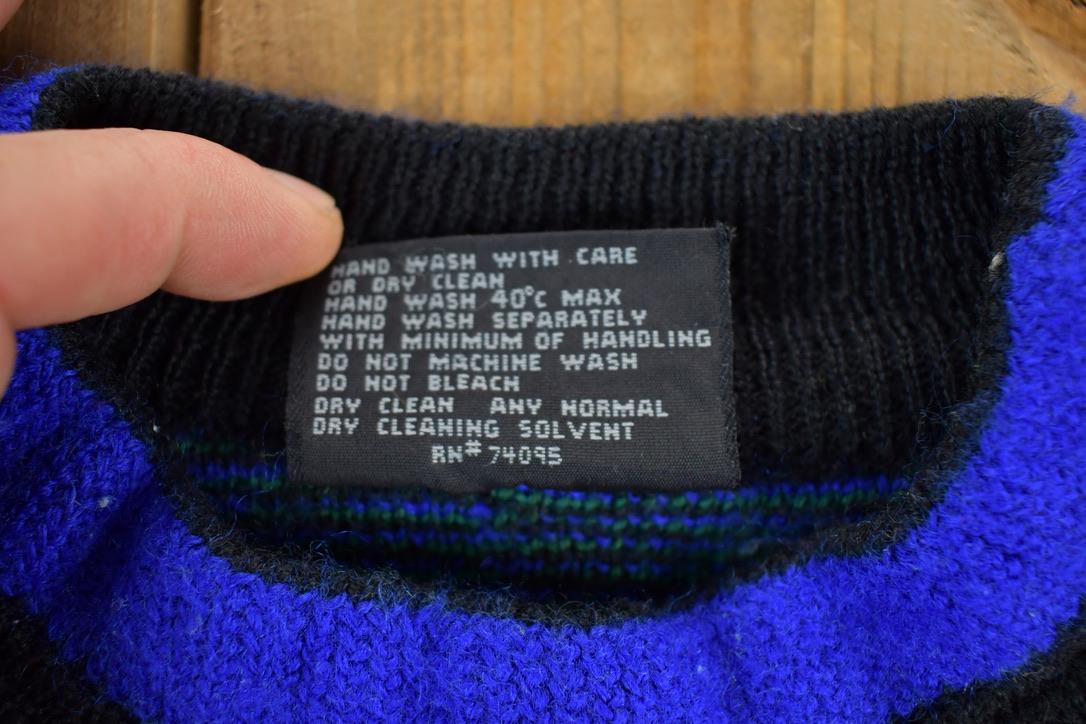 Vintage 1990s Coogi Colorful Made In Australia 3D knit 100% Cotton Abstract Pattern Crewneck Sweater