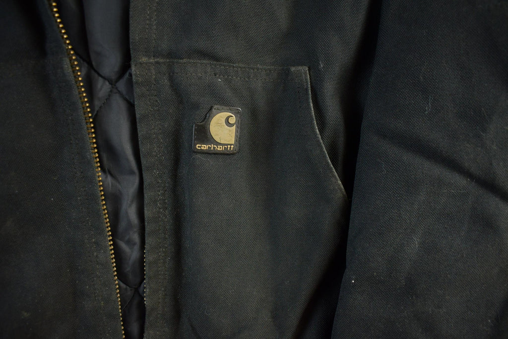 Vintage 1990s Distressed Carhartt Nylon Hooded Jacket Men's XL Tall