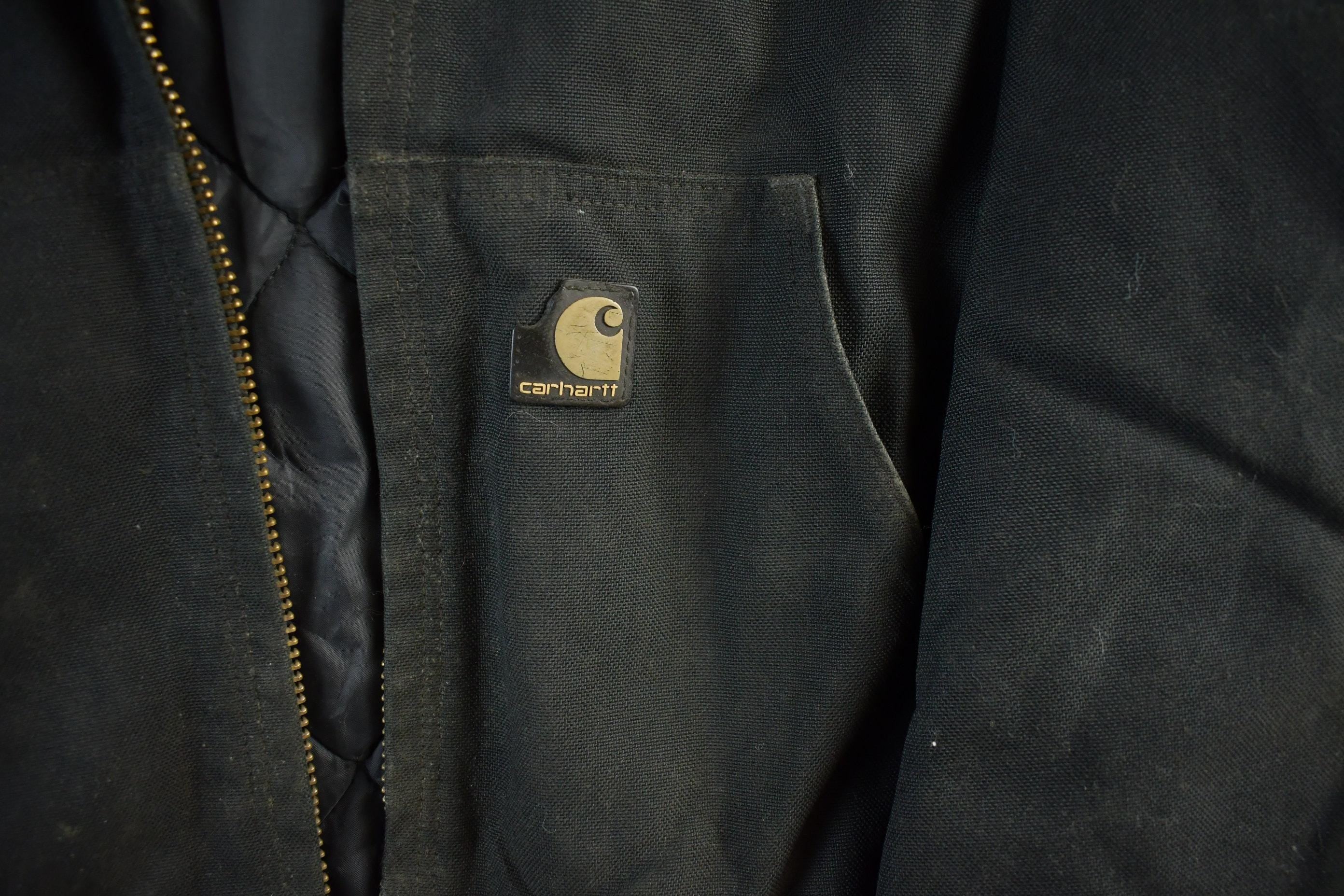 Vintage 1990s Distressed Carhartt Nylon Hooded Jacket Men's XL Tall