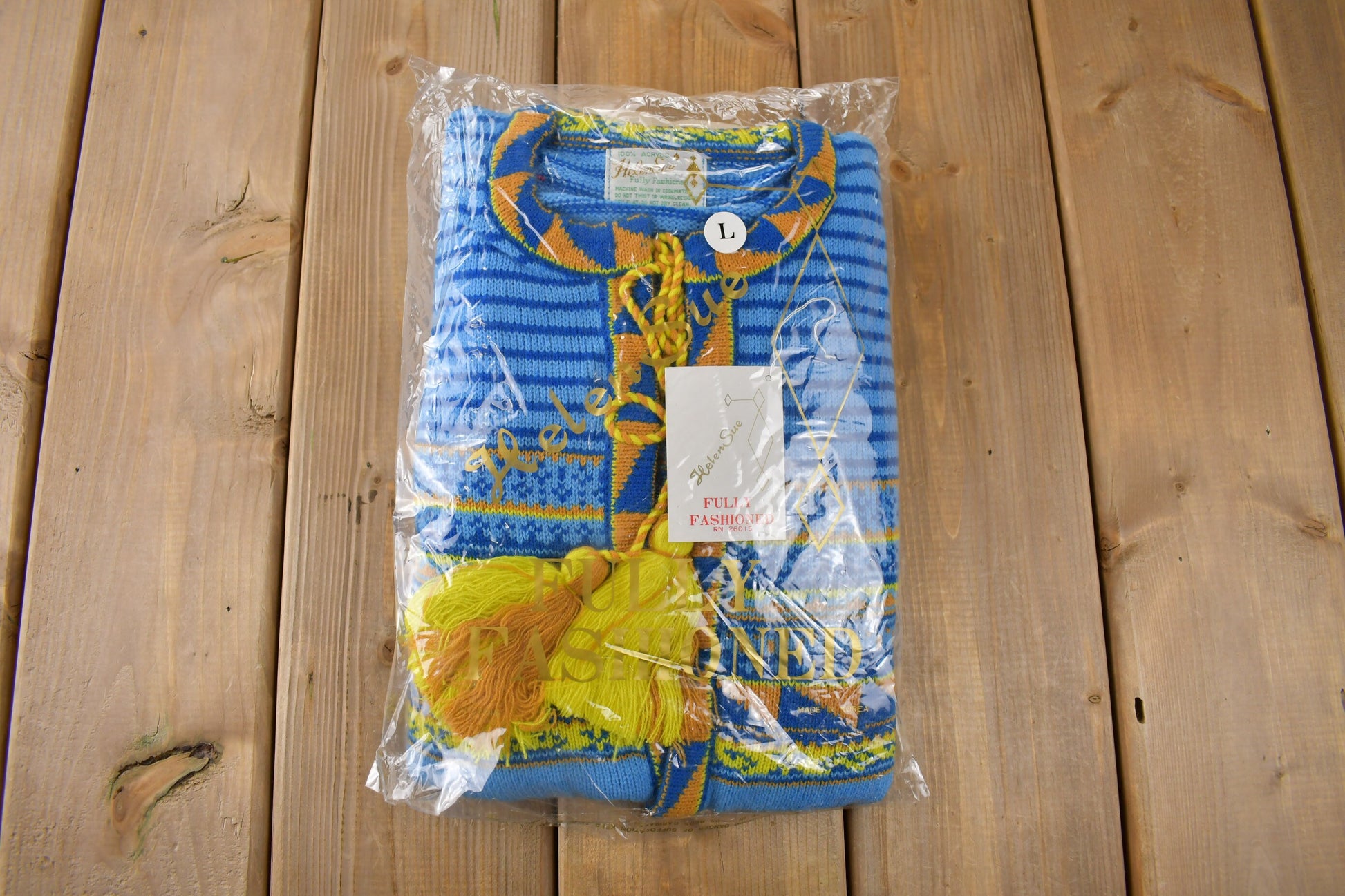 True Vintage 1960s Deadstock Helen Sue Psychedelic Knit Acrylic Sweater