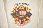 Vintage 1990s 'I Qualified For Raw Bits Oat Hulls And Wheat Chaff' Crewneck Sweatshirt