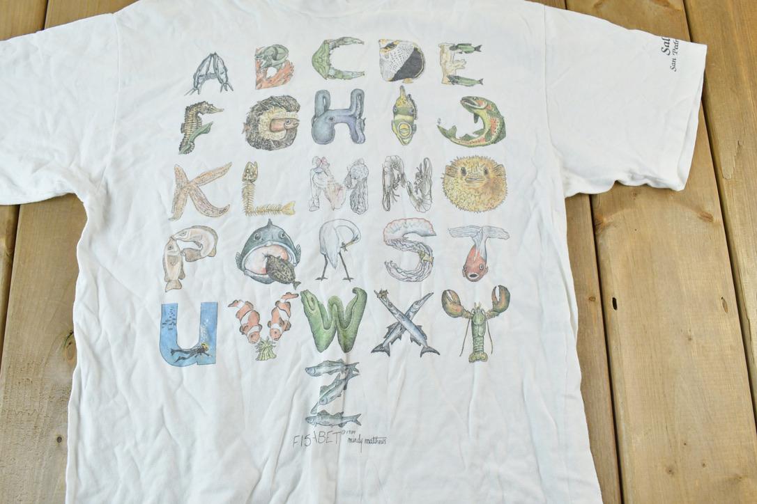 Vintage 1990s Salty Dog Alphabet Single Stitch Graphic Print T-Shirt