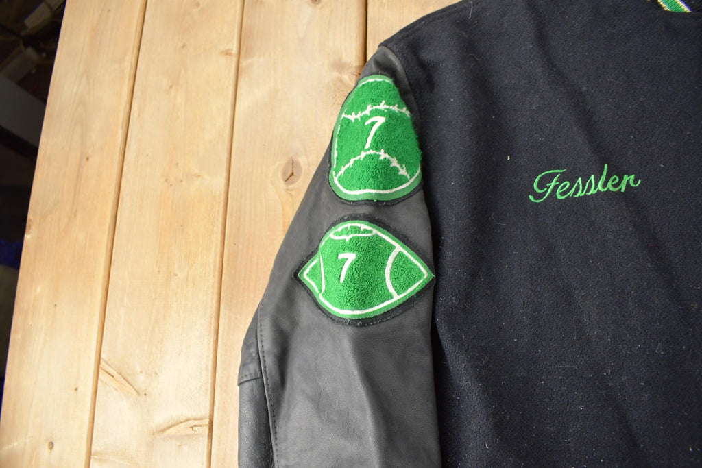 Vintage 1998 Tigard Leather & Wool Varsity Football Jacket Made In USA Size 48