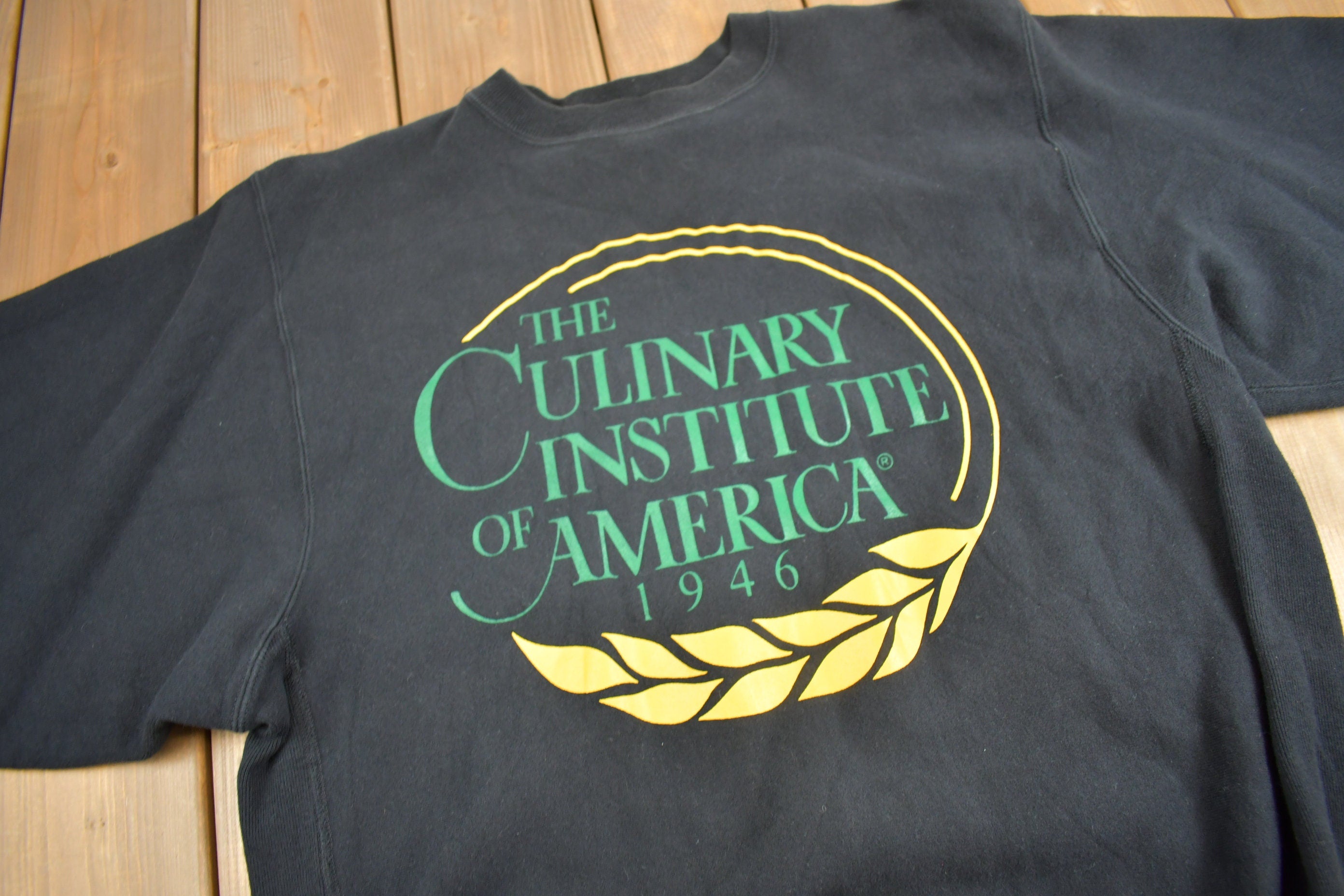 Vintage 1990s The Culinary Institute Of America Collegiate Champion Reverse Weave Crewneck