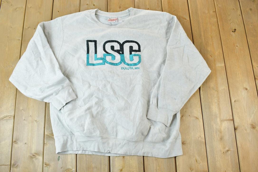 Vintage 1990s LSC Duluth Minnesota University Reverse Grain Crewneck