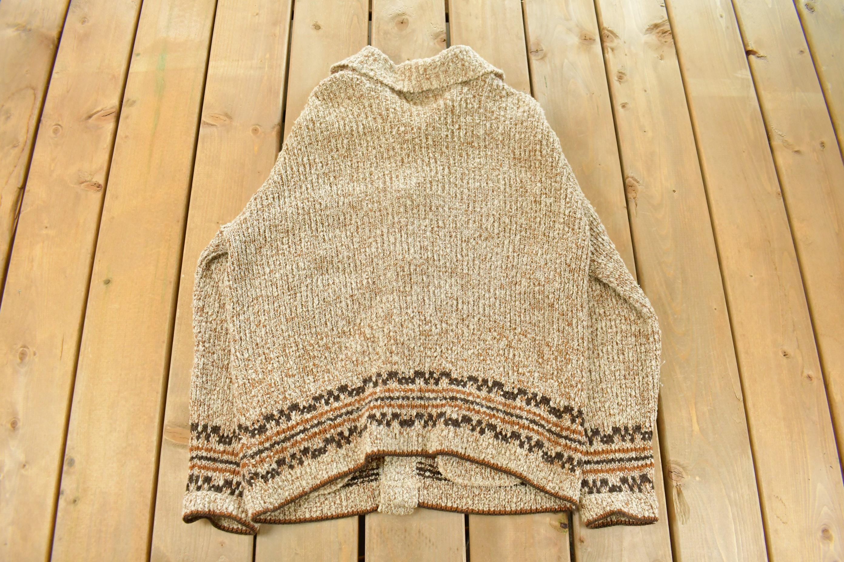 Vintage 1980s Tundra Wool Knit Cardigan Sweater Men's Medium