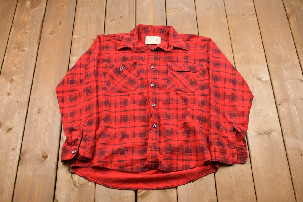 Vintage 1990s Plaid Flannel Button Up Shirt