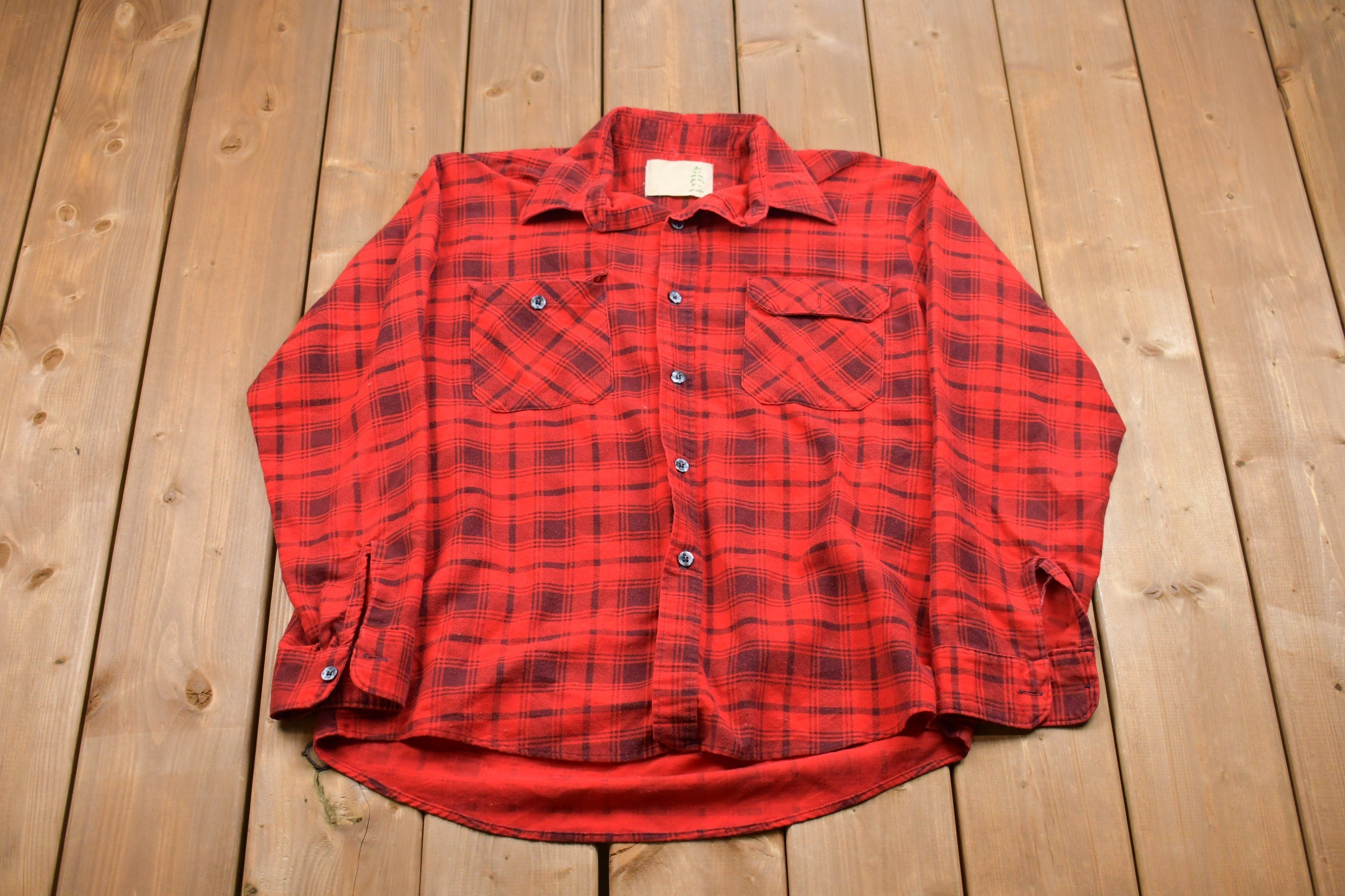 Vintage 1990s Plaid Flannel Button Up Shirt