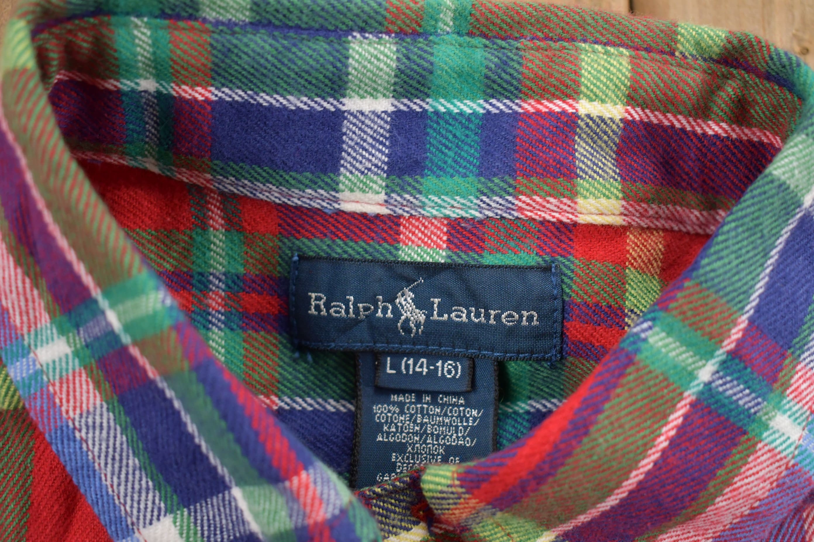 Vintage 1990s Kids Ralph Lauren Plaid Button Up Shirt