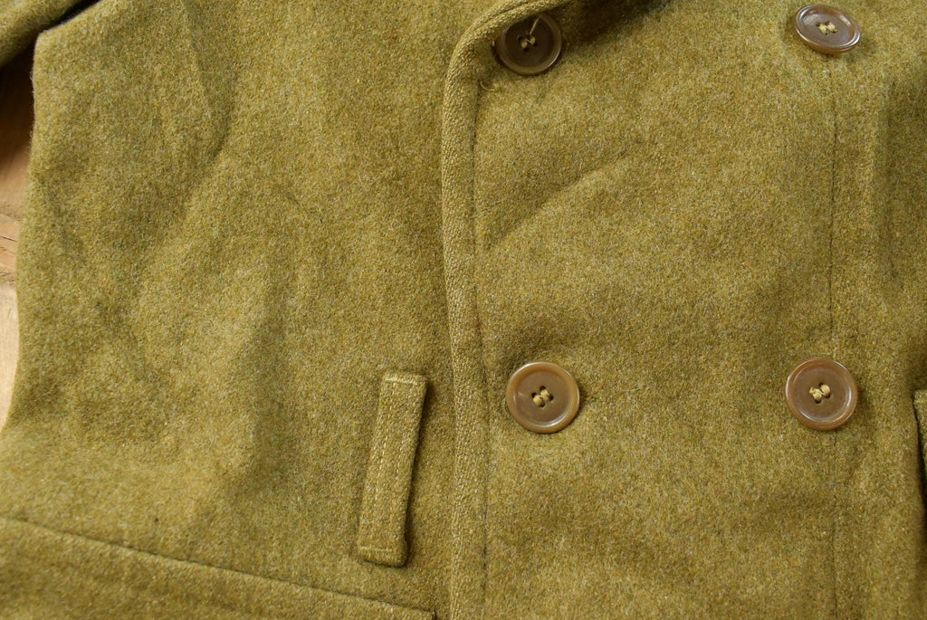 Vintage 1920s WW1 Mackinaw Short Overcoat Wool Army Jacket Men's S