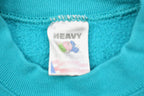 Vintage 1990s Turquoise Floral Theme Crewneck Sweater