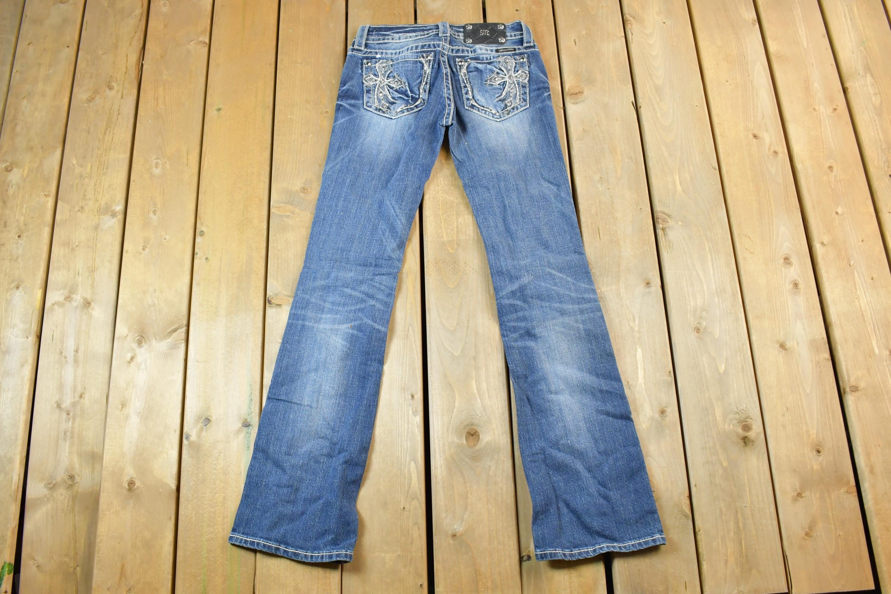 Vintage Y2K Miss Me Bedazzled Low Rise Jeans Size 26x31