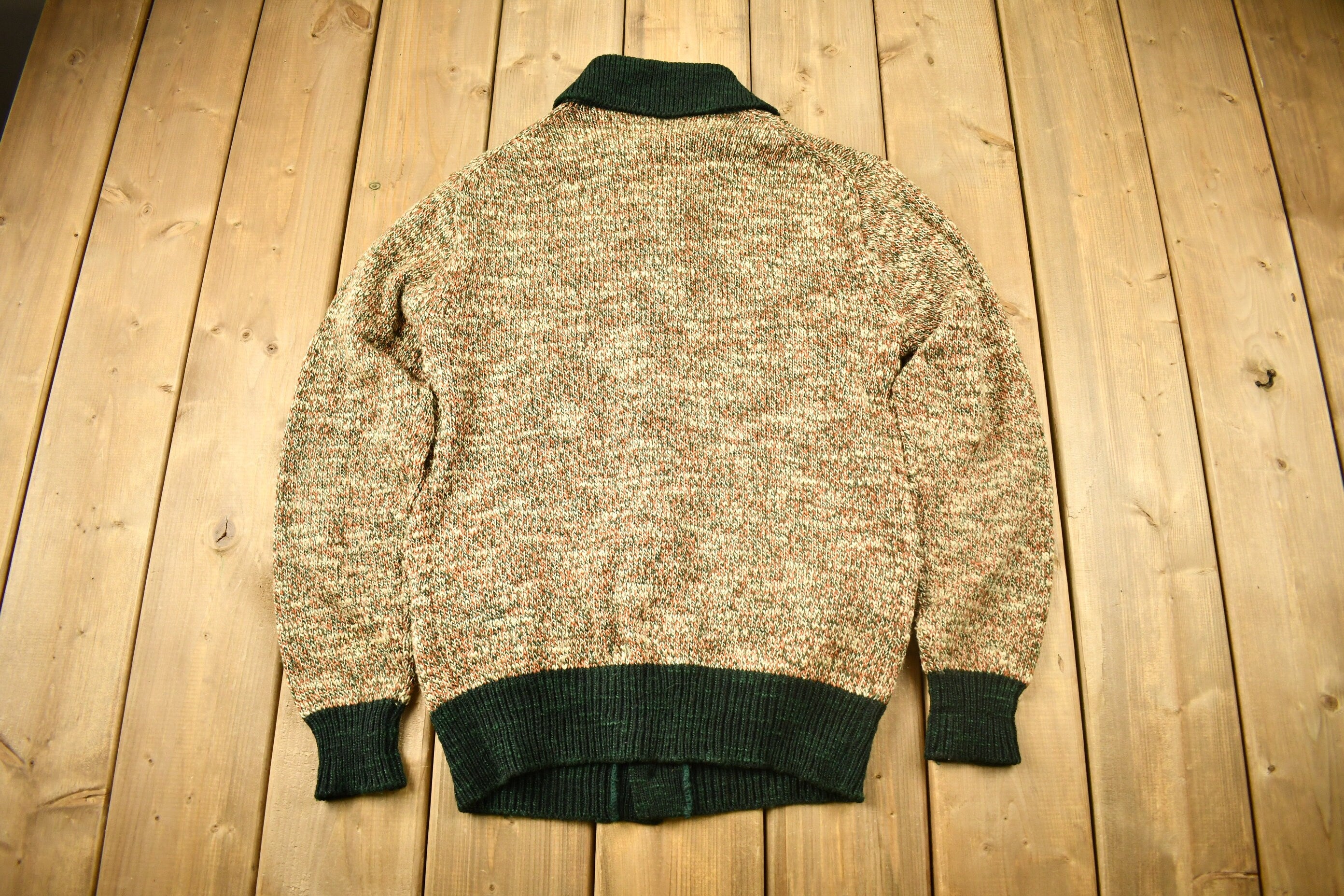 Vintage 1970s Left Blank Cardigan Sweater