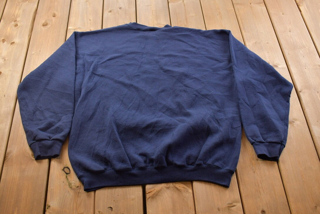 Vintage 1990s Discus Athletic Blank Navy Blue Crewneck Sweatshirt
