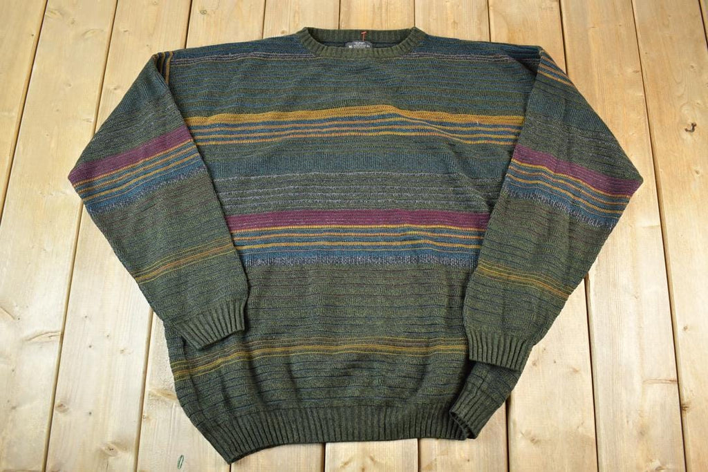 Vintage 1990s Knit Abstract Pattern Crewneck Sweater