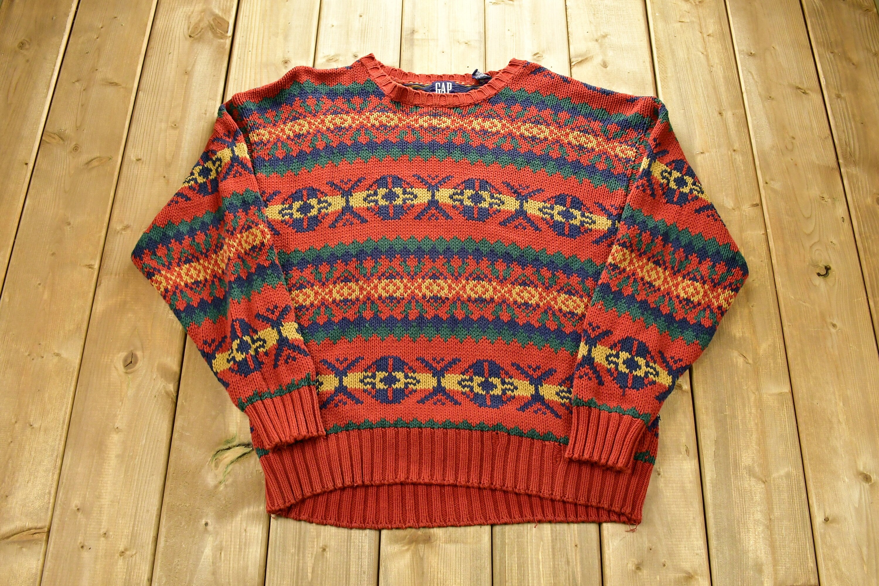 Vintage 1990s GAP Aztec Pattern Knitted Sweater