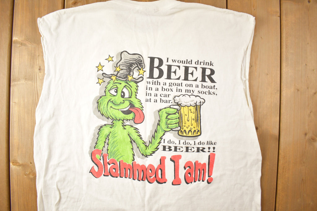 Vintage 1990s Slammed I am! Funny Beer Graphic Tank Top