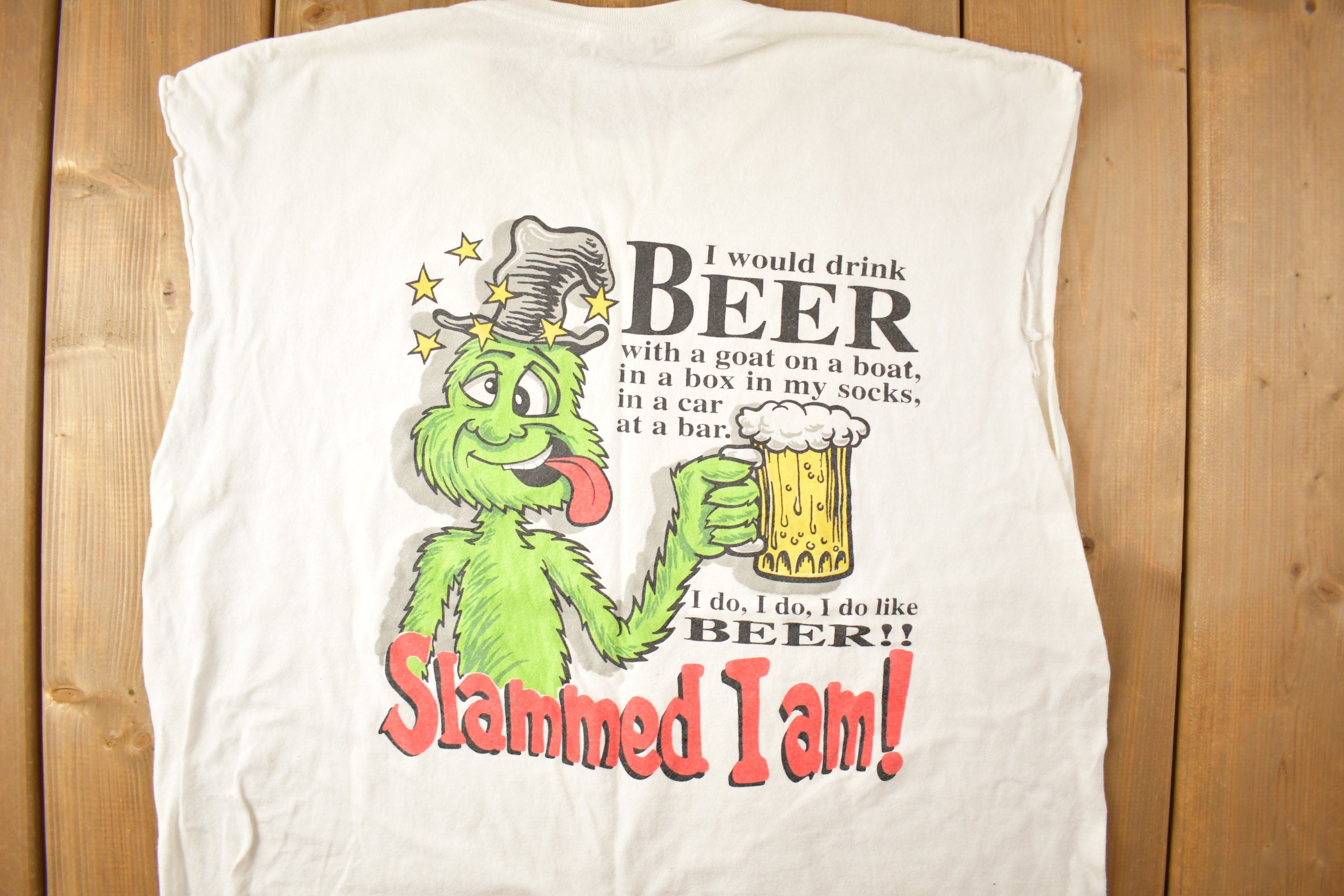 Vintage 1990s Slammed I am! Funny Beer Graphic Tank Top