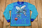 Vintage 1990s Charlotte Hornets Kid's Long Sleeve Graphic T-Shirt