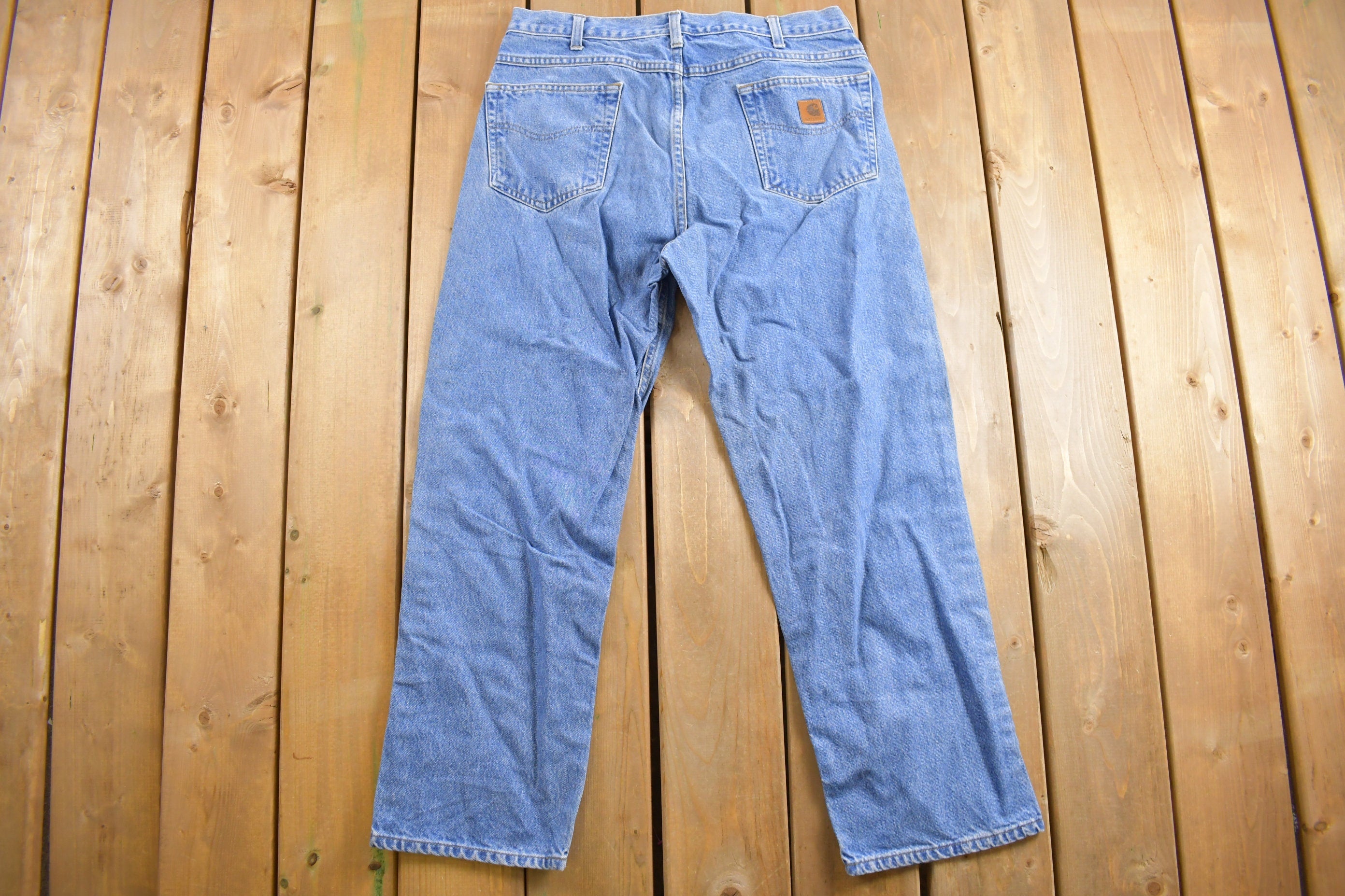 Vintage 1990s Carhartt Mid Wash Denim Jeans Size 34 x 28.5