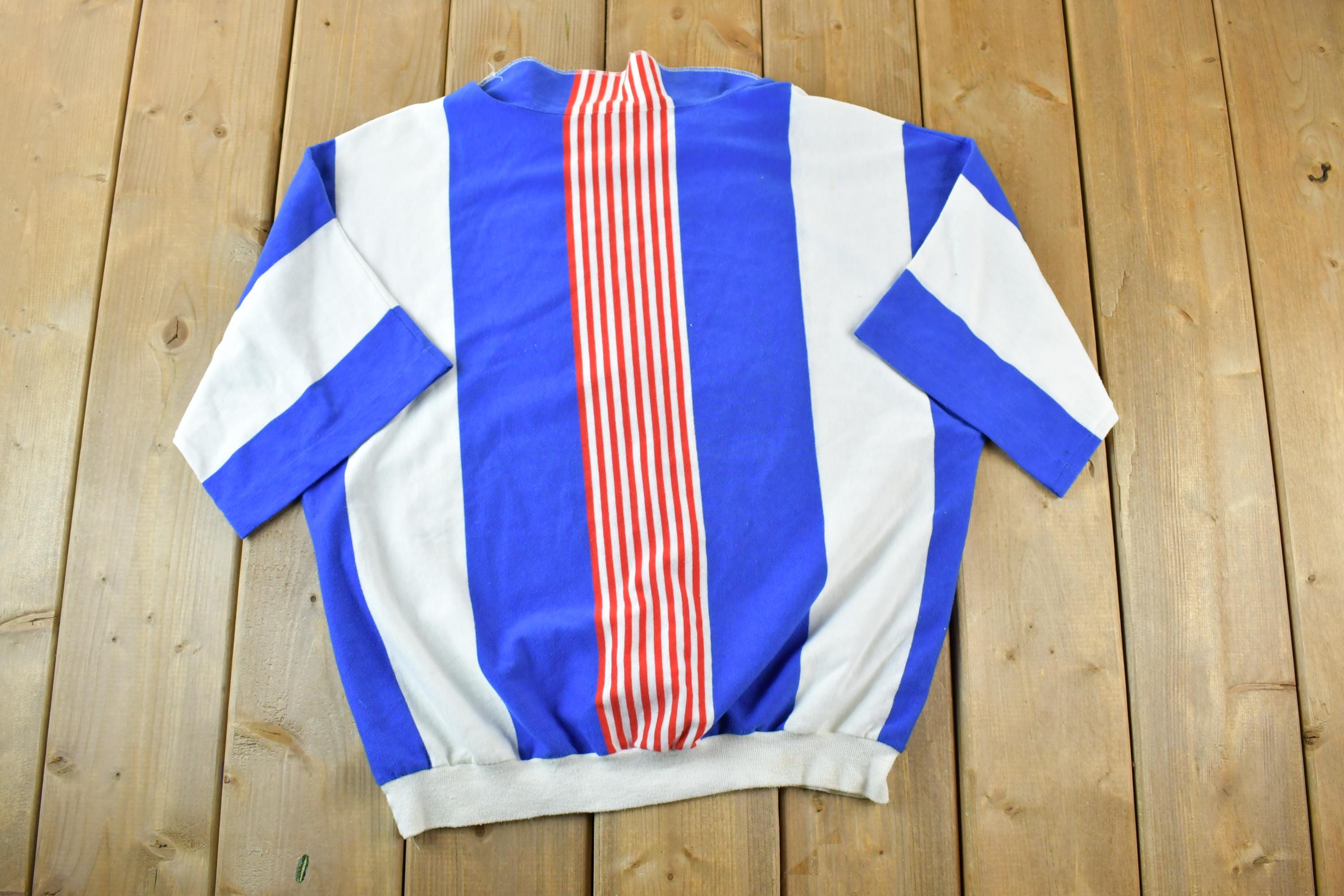 Vintage 1960s Striped Fancy Souvenir Single Stitch Graphic Print T-Shirt