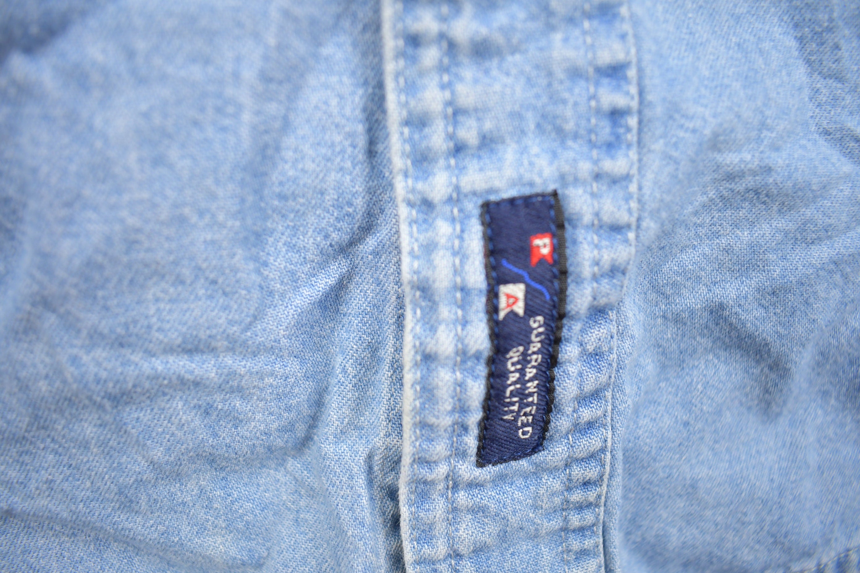 Vintage 1990s Port Embroidered Utah Denim Button Up Shirt