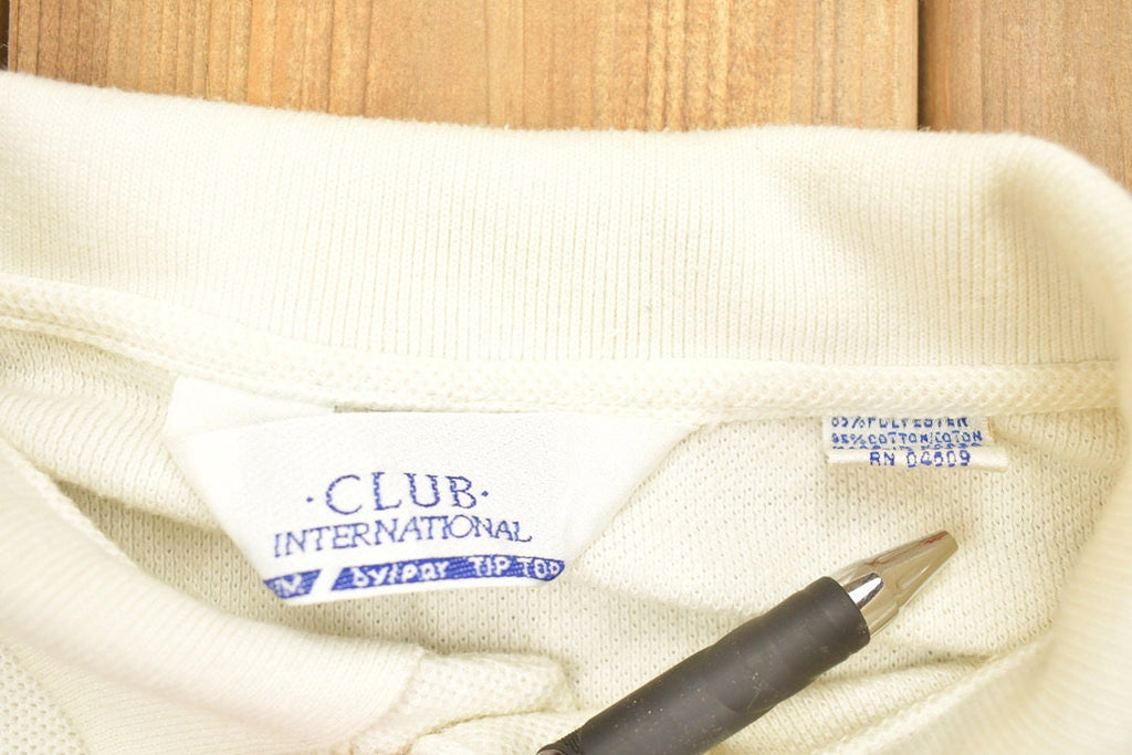 Vintage 1990s Club International Blank Heavy Quarter-button Sweatshirt