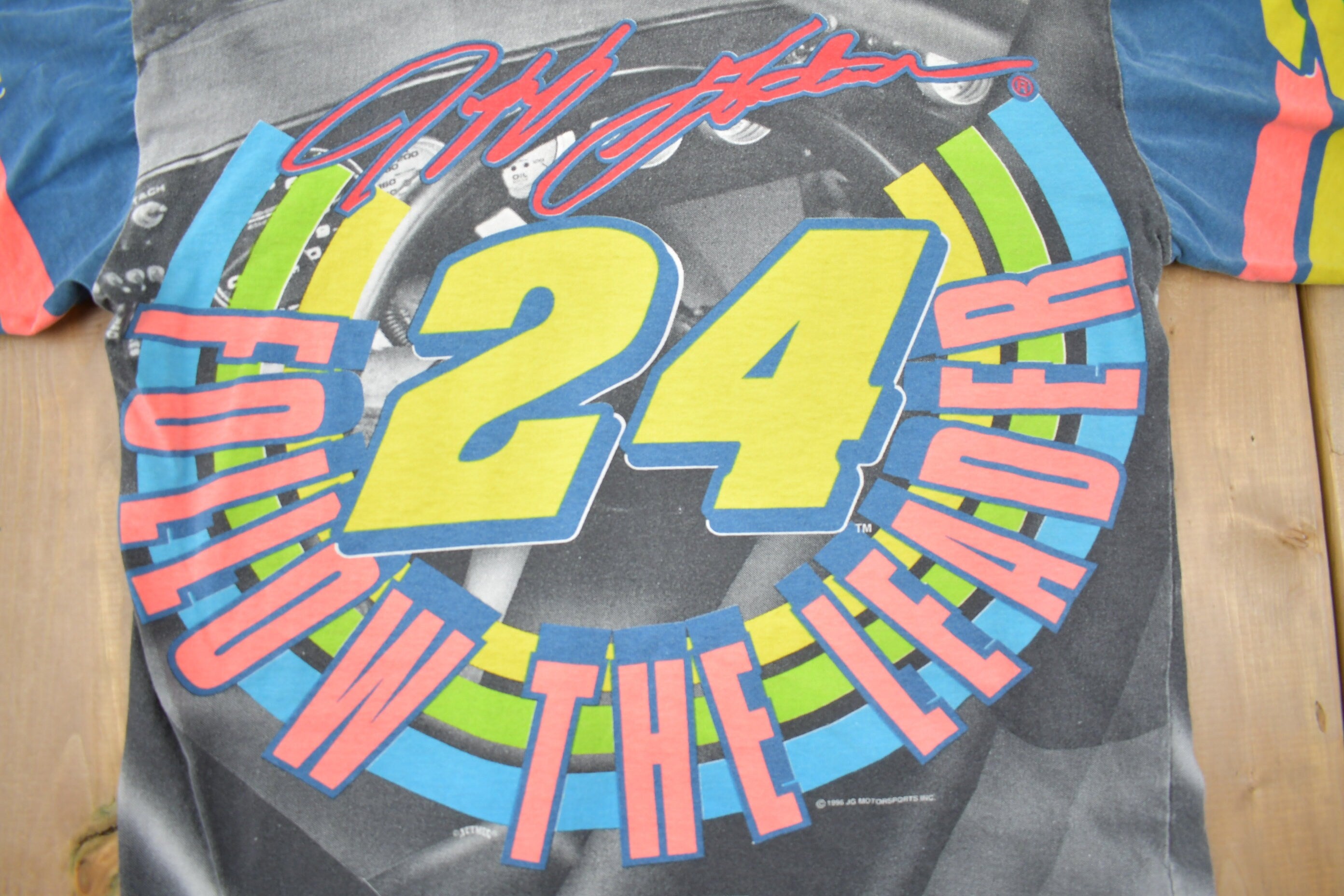 Vintage 1996 Jeff Gordon All Over Print NASCAR Racing T-Shirt