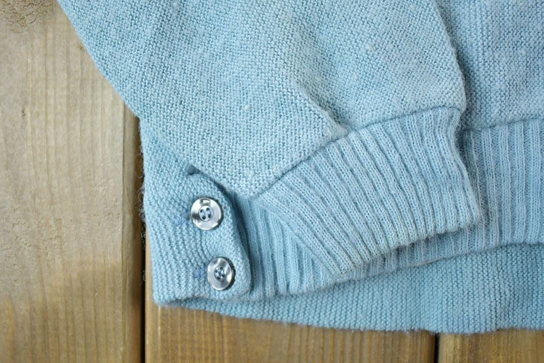 Vintage 1970s Sears Sportswear Knit Perfect Mild Distress Cardigan Sweater Made In USA