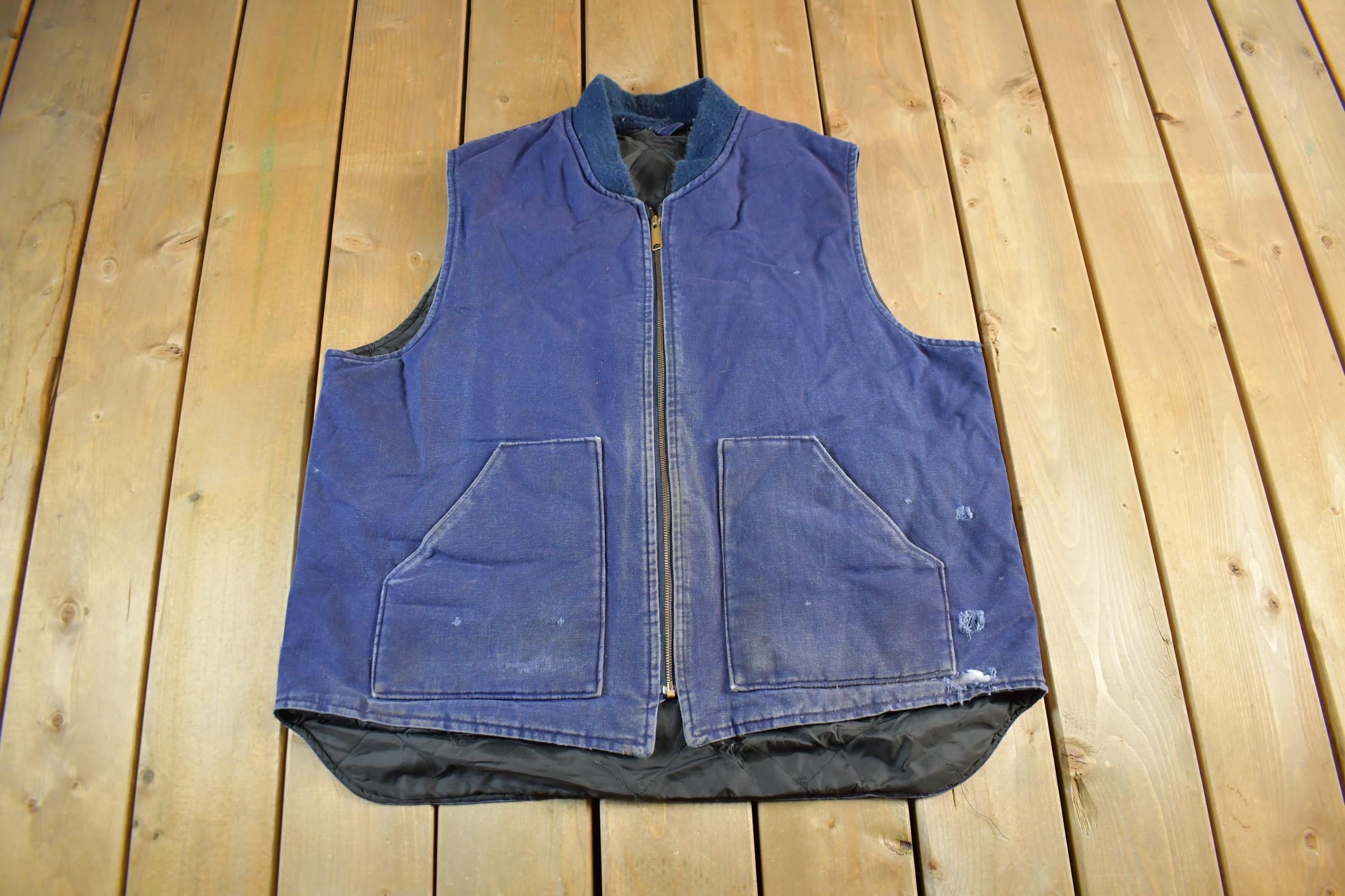 Vintage 1990s Carhartt Sun Faded Distressed Vest Jacket Mens XL