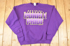 Vintage 1998 Minnesota Purple Pride Graphic Print NFL Crewneck Sweatshirt Men's L