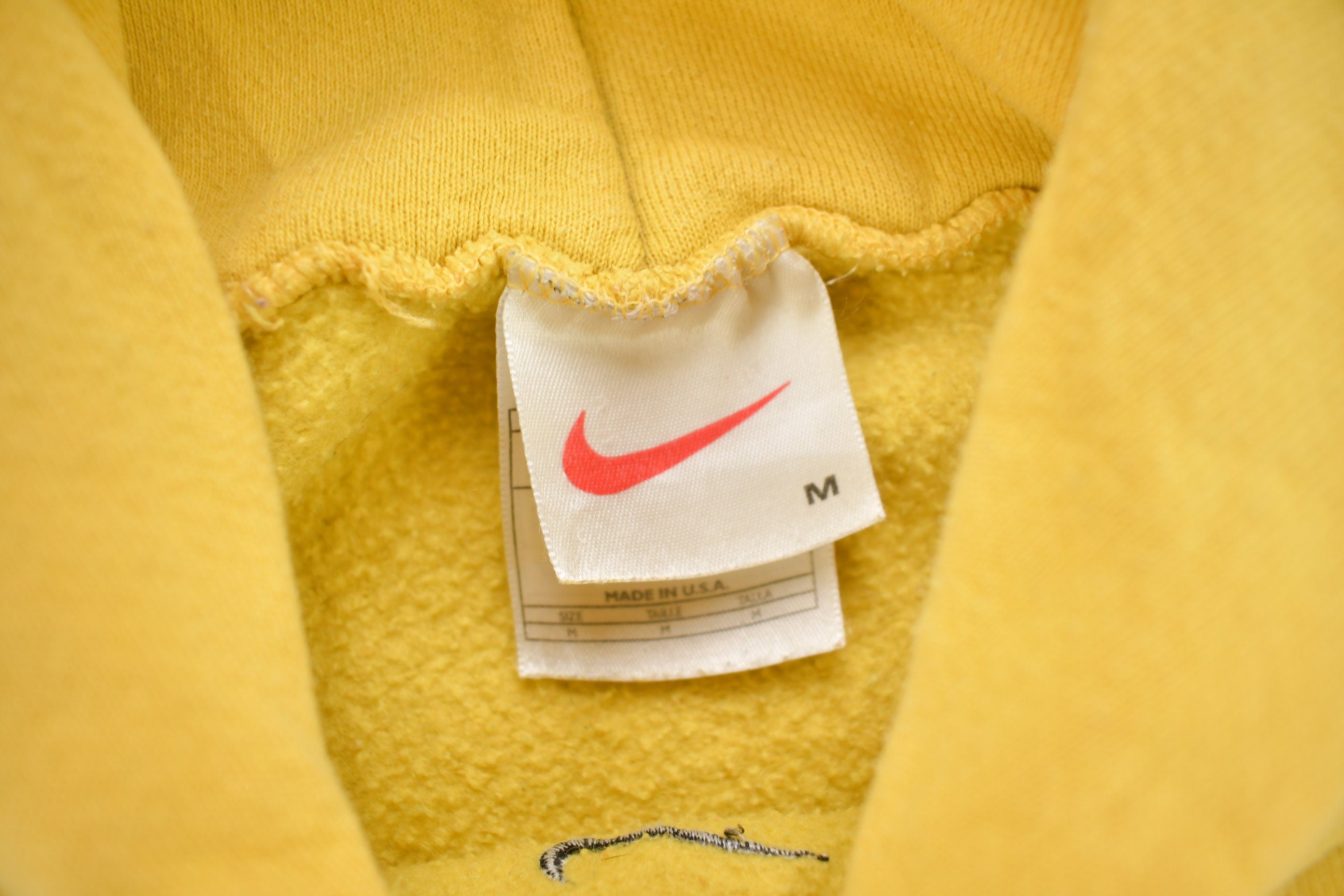 Vintage 1990s Yellow Nike Center Swoosh Hoodie